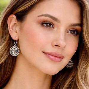 925 Silver boat & Sunburst Dangle Earrings with Onyx Accent